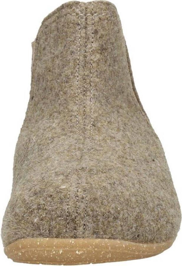 Rohde Taupe Gesloten Bontgevoerde Pantoffel