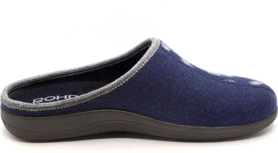 Rohde Dames Pantoffel Muil 6551-56 Blauw Combi