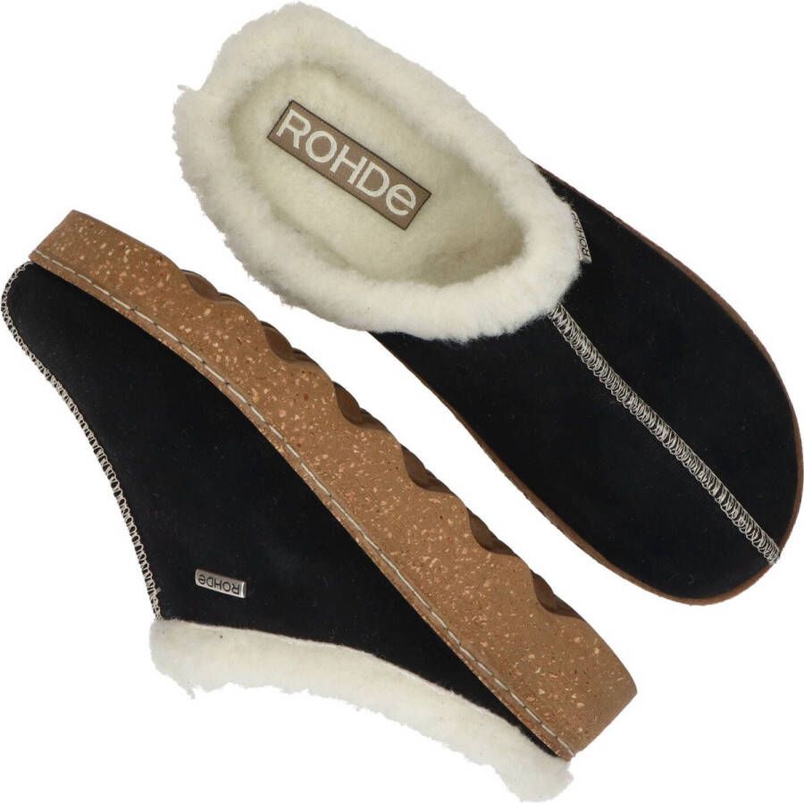 Rohde -Dames zwart pantoffels