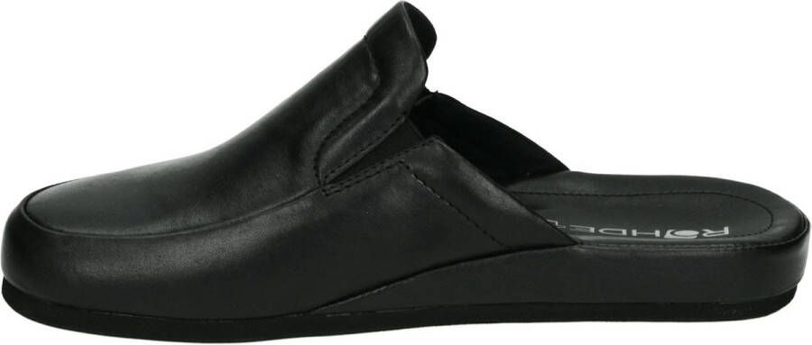 Rohde heren Pantoffels leer zwart 6607