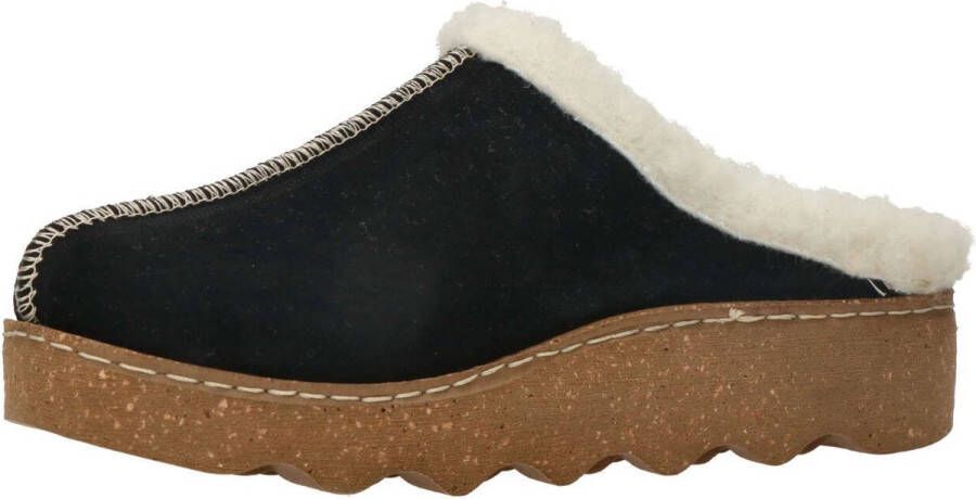 Rohde Pantoffel 6125 Zwart Suède Warm Gevoerd Verwisselbaar Voetbed 6½