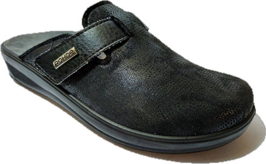 Rohde Pantoffel 6165 Zwart Stretch Verwisselbaar Voetbed