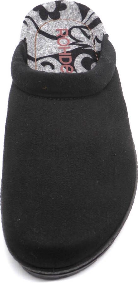 Rohde Pantoffels Dames Sloffen Instappers Canvas Harde zool Open hiel 2291 Zwart - Foto 4
