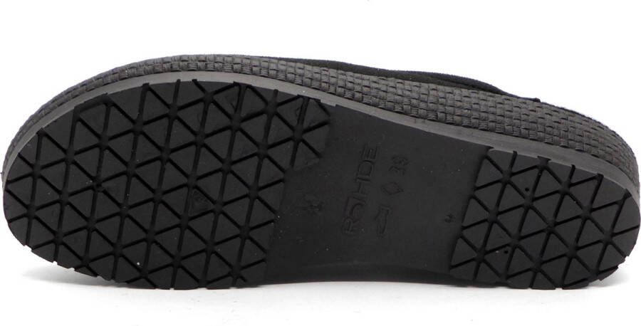 Rohde Pantoffels Dames Sloffen Instappers Canvas Harde zool Open hiel 2291 Zwart - Foto 5