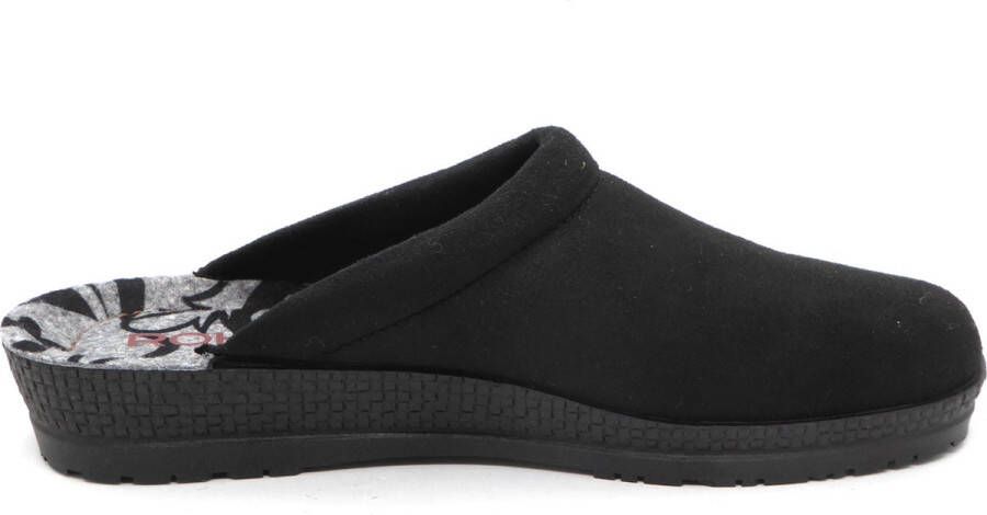 Rohde Pantoffels Dames Sloffen Instappers Canvas Harde zool Open hiel 2291 Zwart - Foto 6