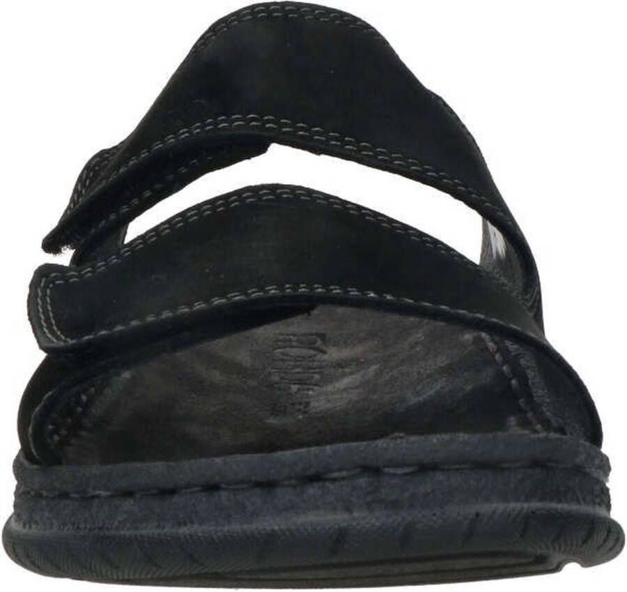 Rohde Slipper Heren Leder Zwart Klittenband 6241