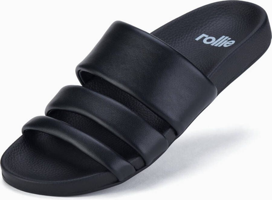 Rollie Dames Slippers Tide Triple Strap Black