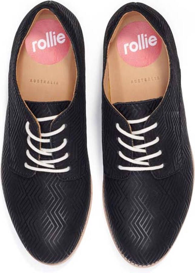 Rollie Dames Veterschoen Derby Black Etched