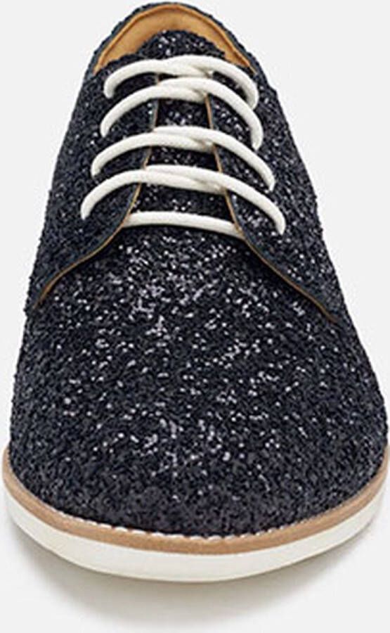 Rollie Dames Veterschoen Derby Black Sparkle