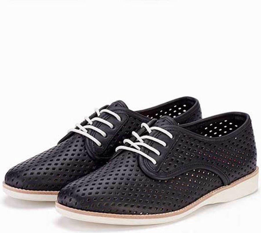 Rollie Dames Veterschoen Derby Punch Black