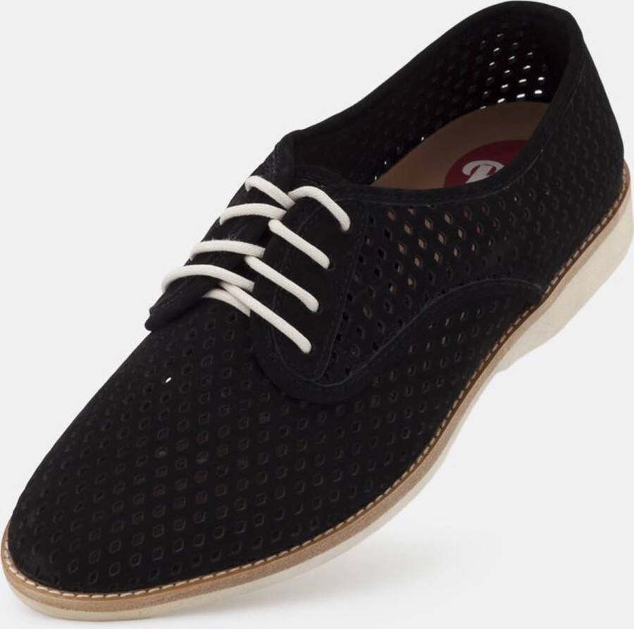 Rollie Dames Veterschoen Derby Punch Black Suede