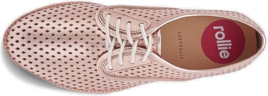 Rollie Dames Veterschoen Derby Punch Rose Gold