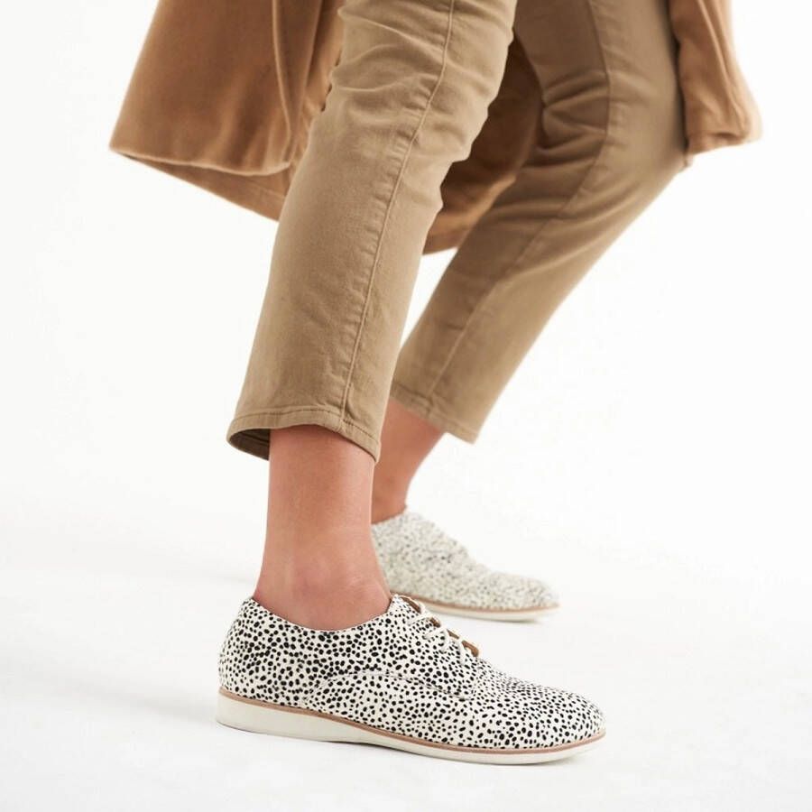 Rollie Dames Veterschoen Derby Snow Leopard