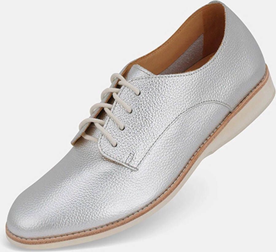 Rollie Dames Veterschoen Derby Super Soft Silver Metallic