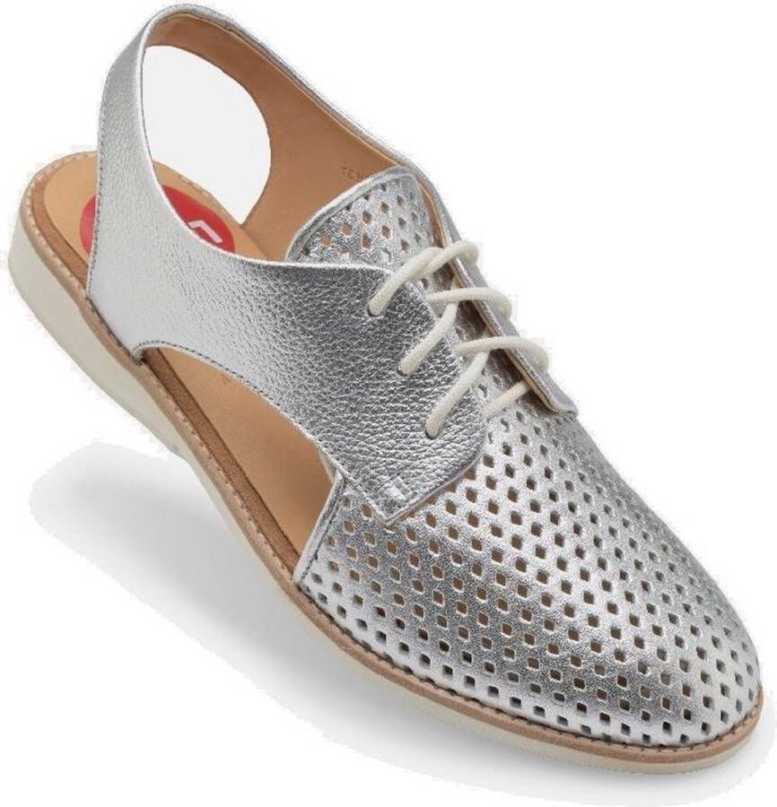 Rollie Dames Veterschoen Slingback Punch Silver
