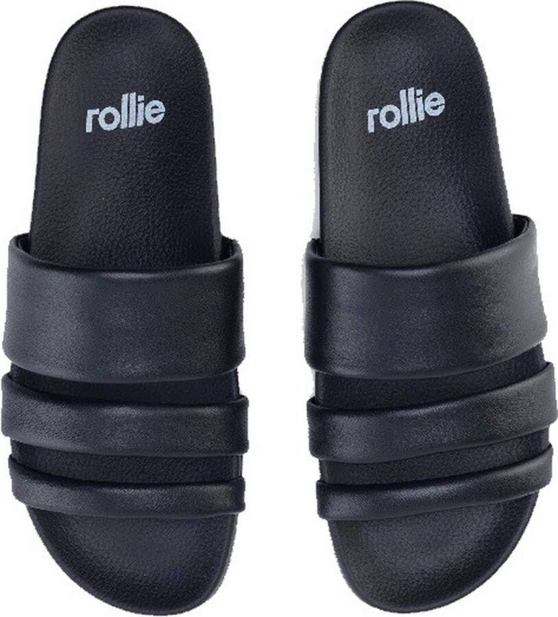 Rollie Tide Triple Strap slippers zwart