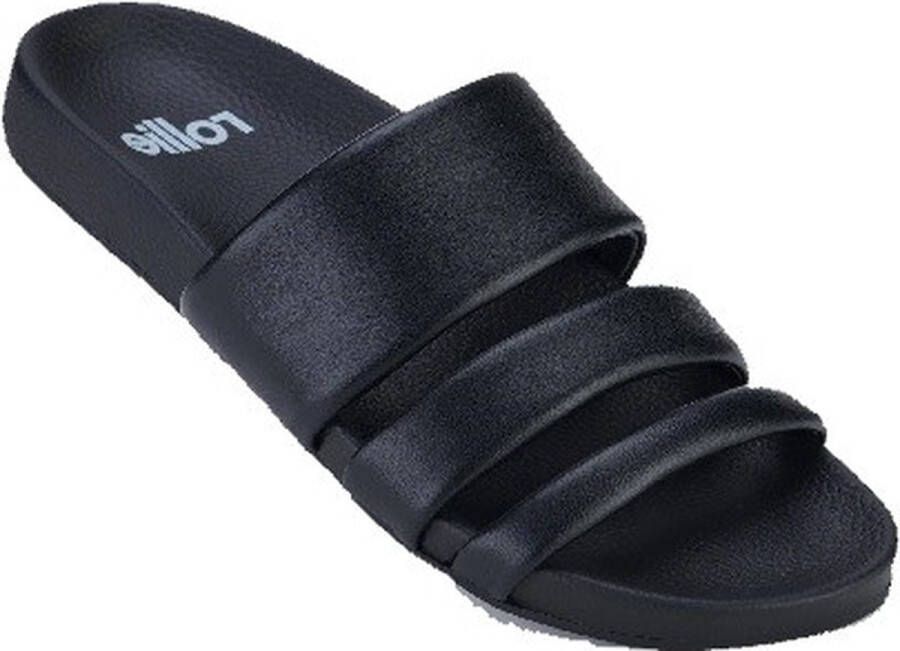 Rollie Tide Triple Strap slippers zwart