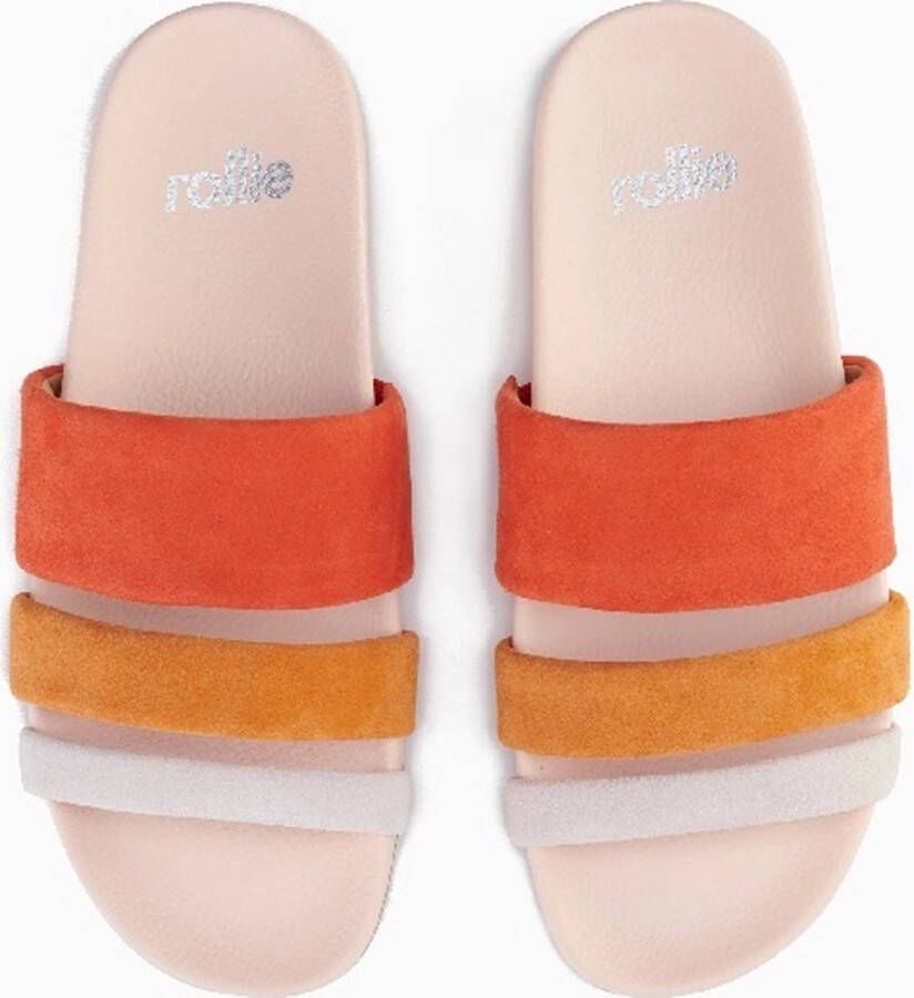 Rollie Tide Triple Strap Sunset slippers roze multi