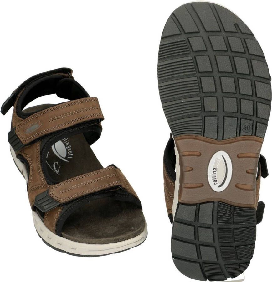 Rollingsoft -Heren bruin sandalen