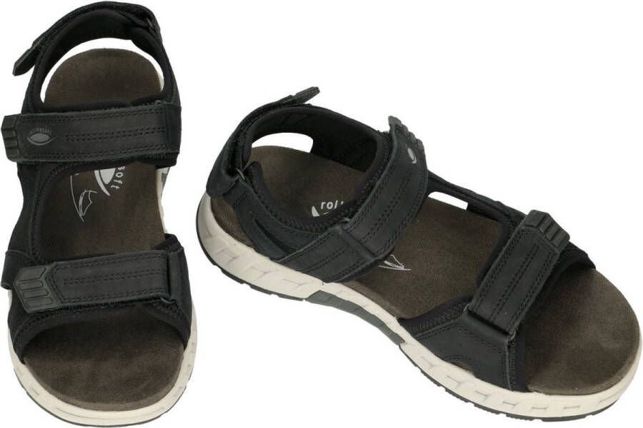 Rollingsoft -Heren zwart sandalen
