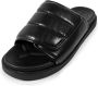 Romika Covered Footbed Quilted Upper Velcro Slide Men ZWART - Thumbnail 3