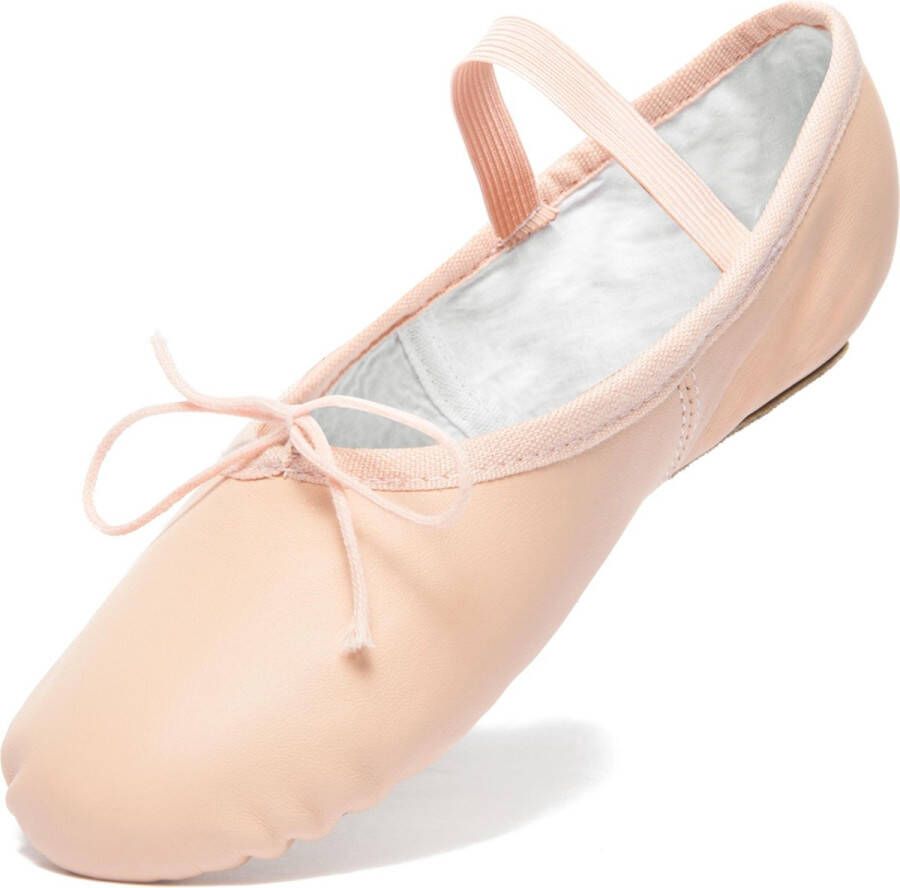 Rumpf Balletschoenen roze 1001 Balletschoen meisje Hele zool Leer Balletschoentjes voor kinderen - Foto 3