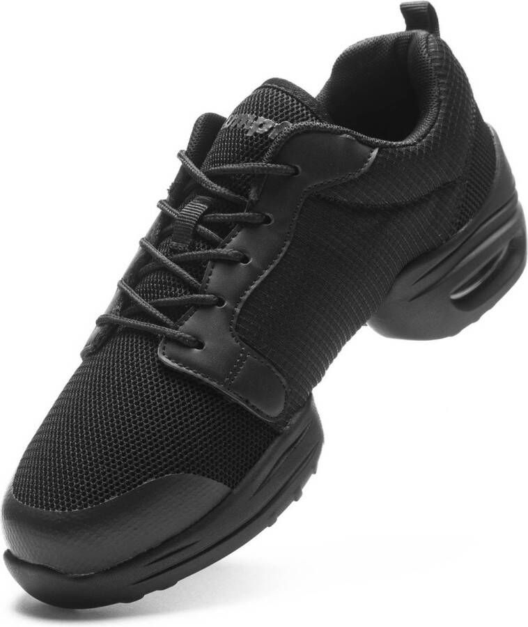 Rumpf Dansschoenen Pebble 1516 Unisex Jazz Hiphop Zumba Schoenen Dames Trainingsschoenen Salsa Danssneaker Ademend Zwart - Foto 7