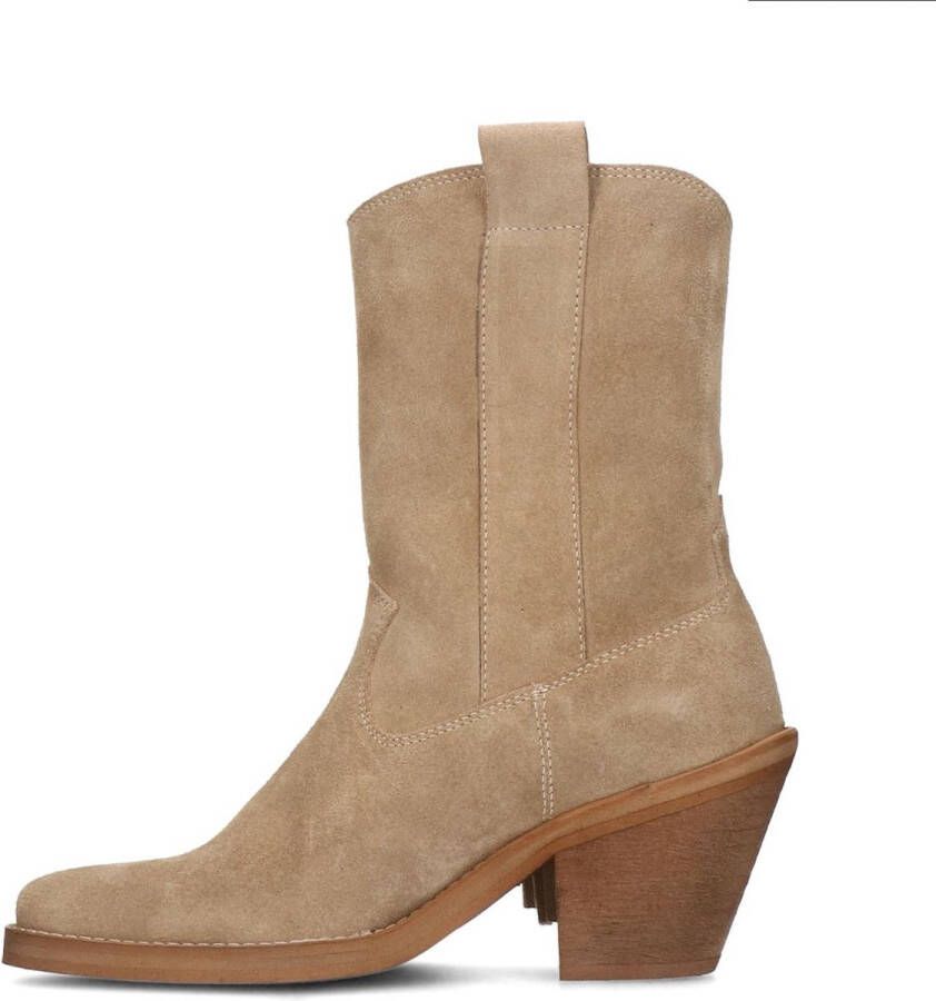 Sacha Dames Beige cowboylaarzen met hak en franjes