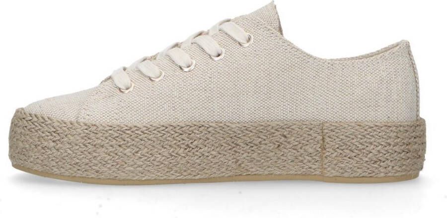 Sacha Dames Beige glitter sneakers met touwzool - Foto 4