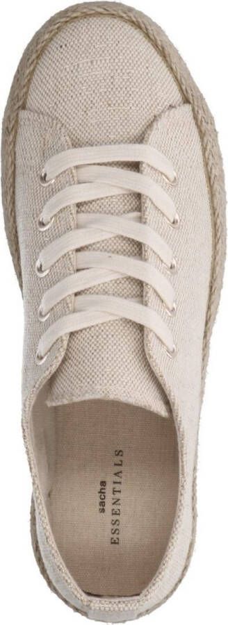 Sacha Dames Beige glitter sneakers met touwzool - Foto 5