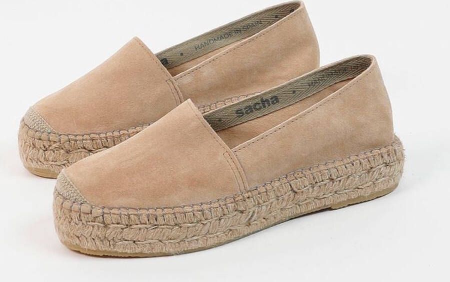 Sacha Dames Beige suède espadrilles