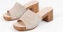 Sacha Dames Beige su�de muiltjes met houten hak - Thumbnail 5