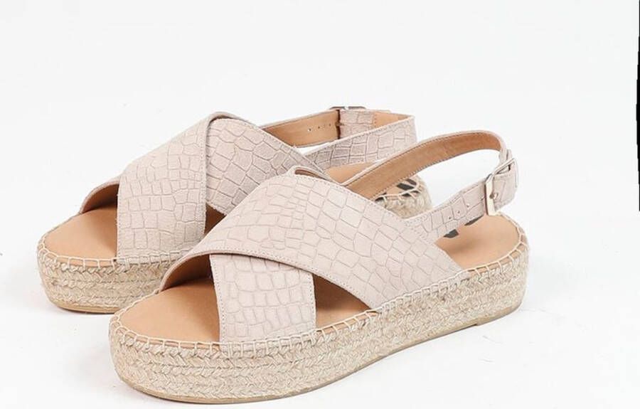 Sacha Dames Beige suède plateau sandalen