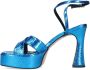 Sacha Dames Blauwe metallic platform sandalen met hak - Thumbnail 5