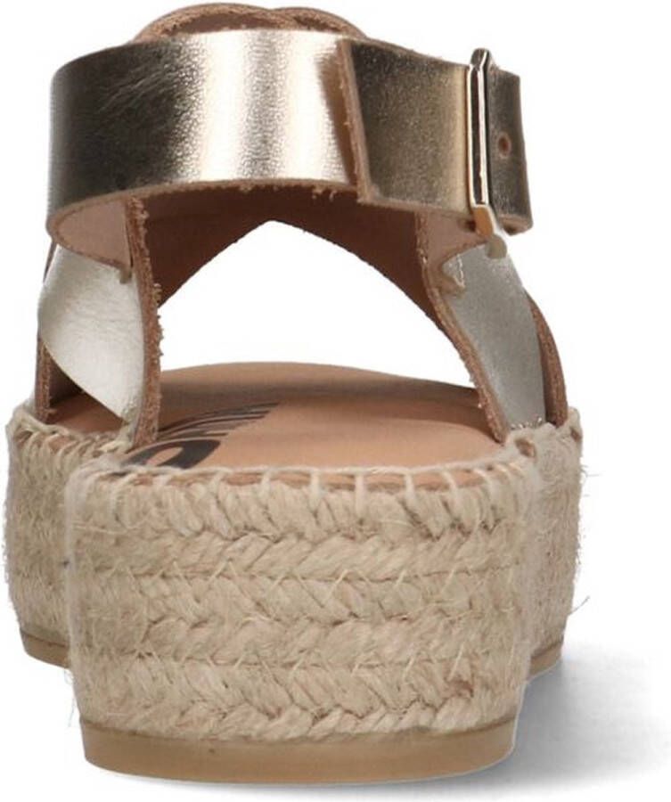 Sacha Dames Gouden leren plateau sandalen