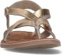 Sacha Dames Goudkleurige leren sandalen met gekruiste bandjes - Thumbnail 4