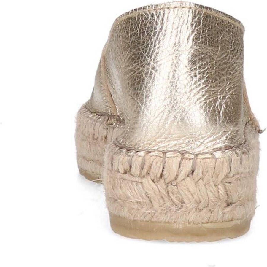 Sacha Dames Gouden metallic leren espadrilles