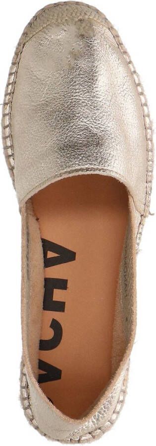 Sacha Dames Gouden metallic leren espadrilles