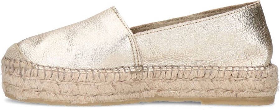 Sacha Dames Gouden metallic leren espadrilles