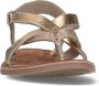 Sacha Dames Goudkleurige leren sandalen met gekruiste bandjes - Thumbnail 3
