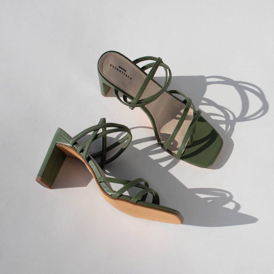 Sacha Dames Groene hak sandalen met bandjes - Foto 2