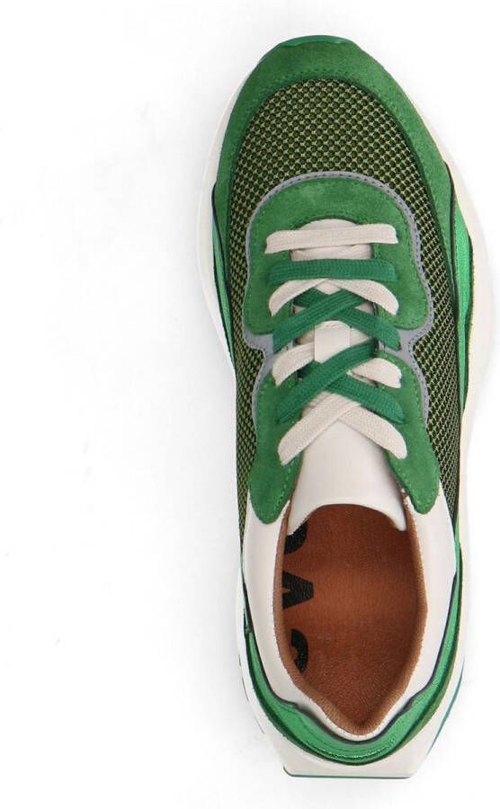Sacha Dames Groene sneakers met metallic details
