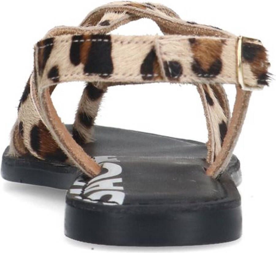 Sacha Dames Leren sandalen met luipaardprint