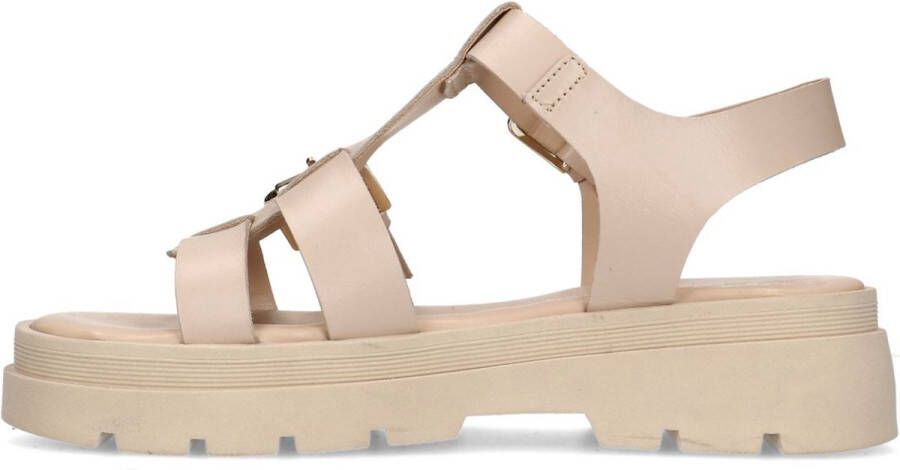 Sacha Dames Off white leren plateau sandalen