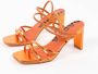 Sacha Dames Oranje metallic hak sandalen met bandjes - Thumbnail 7