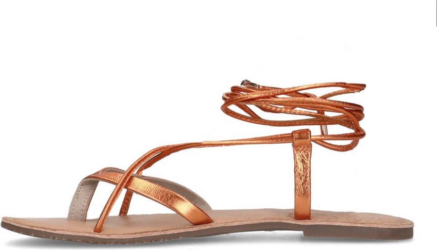 Sacha Dames Oranje metallic leren sandalen - Foto 5