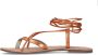 Sacha Dames Oranje metallic leren sandalen - Thumbnail 5
