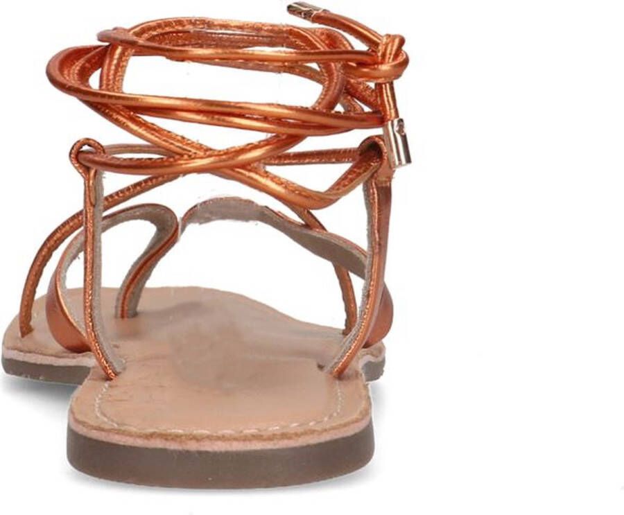 Sacha Dames Oranje metallic leren sandalen - Foto 8