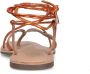 Sacha Dames Oranje metallic leren sandalen - Thumbnail 8