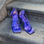 Sacha Dames Paarse metallic sandalen met trechterhak - Thumbnail 6